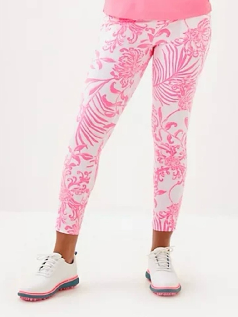 Lilly Pulitzer Luxletic Corso Pants Sz 10 Rousseau Pink UPF 50+ Activewear Golf